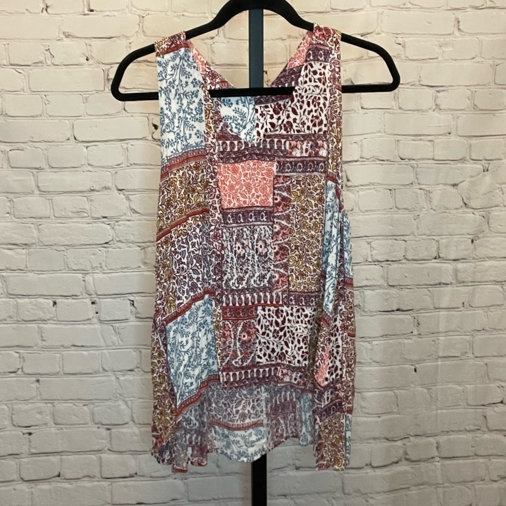 Sophie Rue Sleeveless Bandana Multi Print Top Size Large